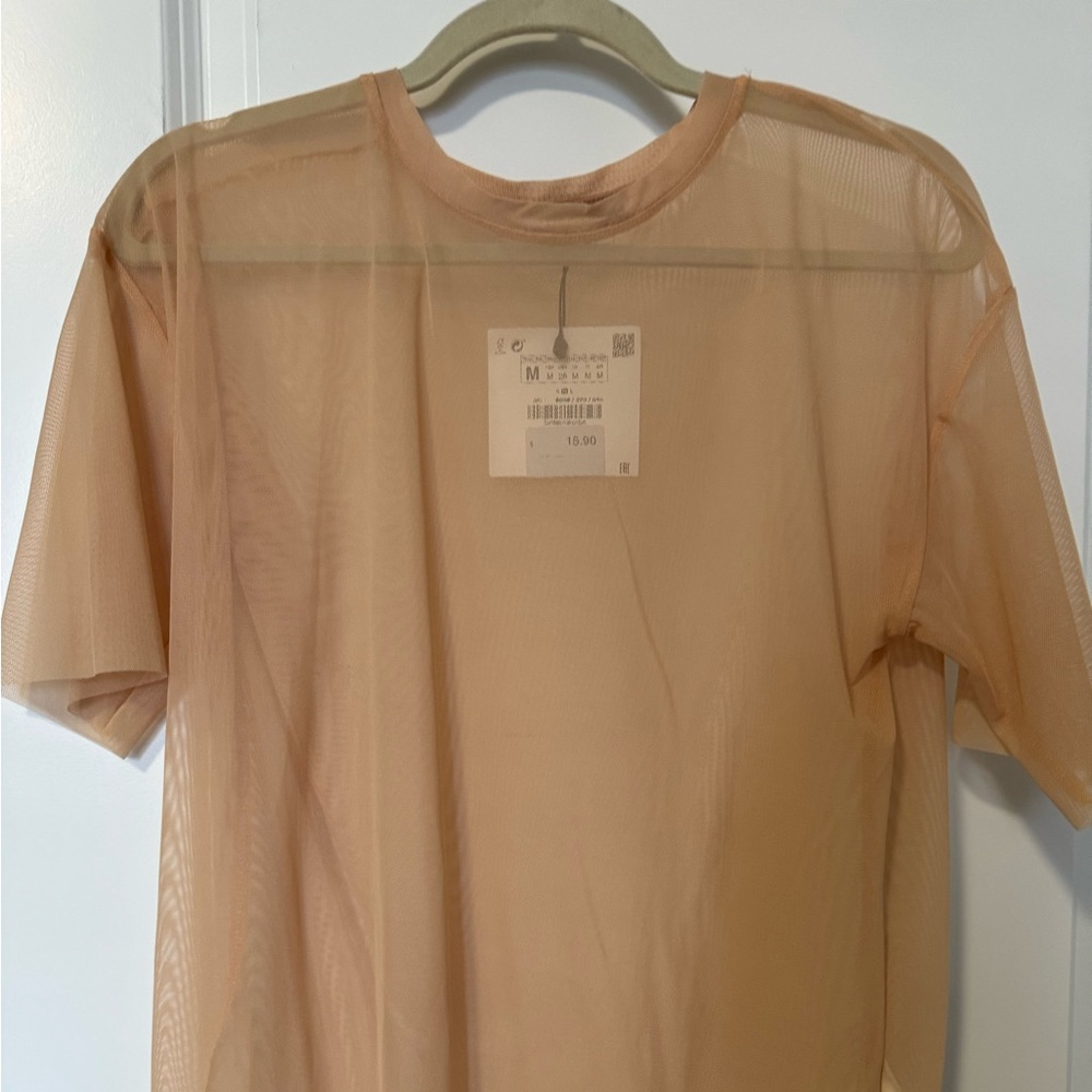 Zara Nude Sheer Top Brand New